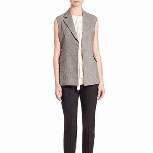 Theory black / white tweed linen vest